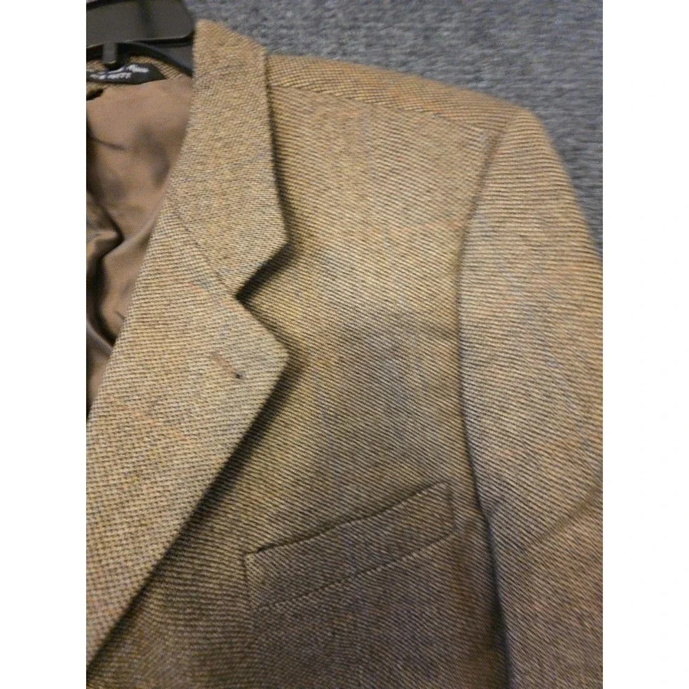 BIOS Le Collezioni Blazer Sport Coat Mens 44 Brown Wool Herringbone Tweed Jacket